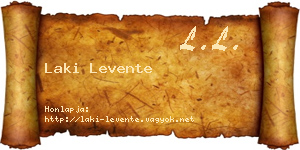 Laki Levente névjegykártya